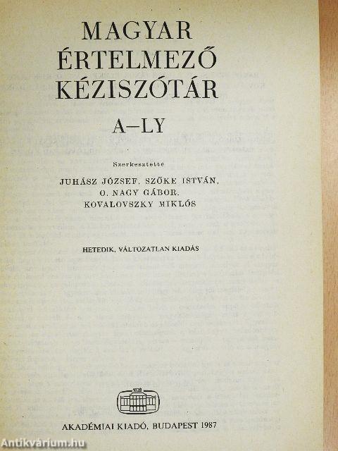 Magyar értelmező kéziszótár I-II.