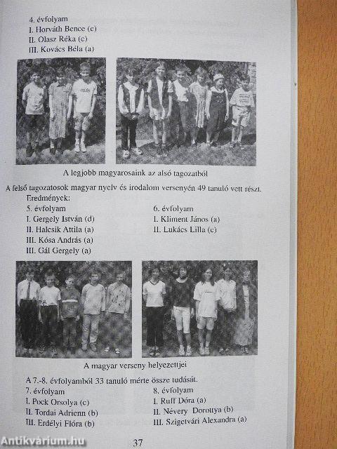 Huzella Tivadar Általános Iskola évkönyv 2000-2001