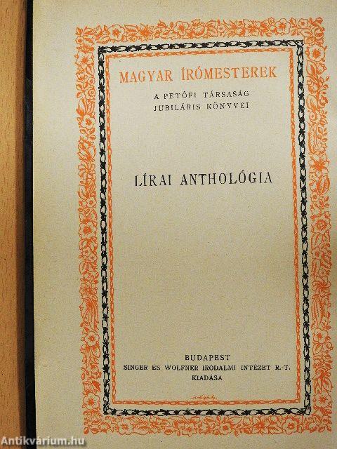 A Petőfi Társaság lírai anthológiája