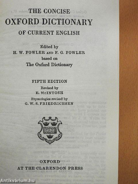 The Concise Oxford Dictionary of Current English