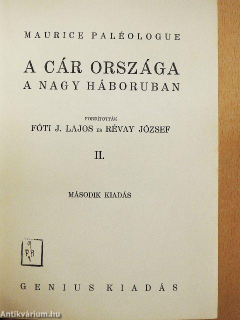 A cár országa a nagy háboruban I-III.