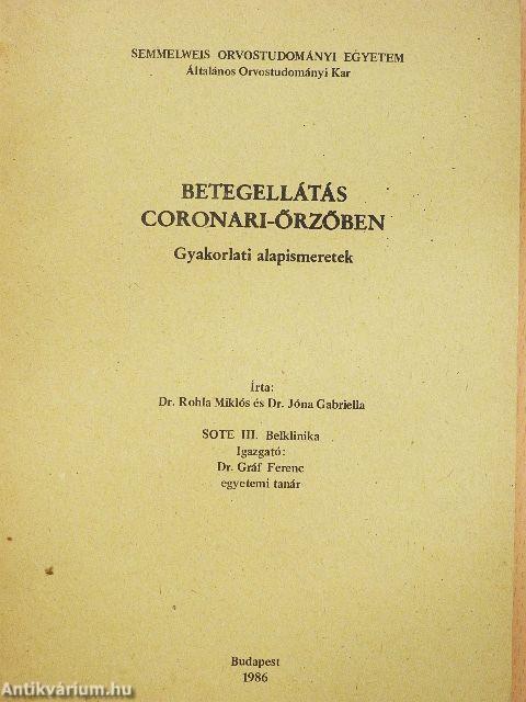 Betegellátás coronari-őrzőben