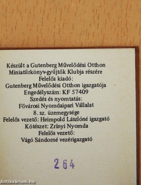 A tipográfia TE szakosztályainak történetéből (minikönyv) (számozott)