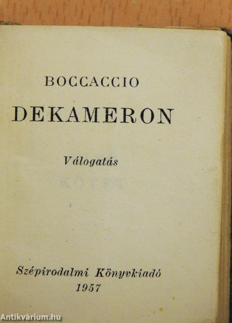 Dekameron I. (minikönyv) (töredék)