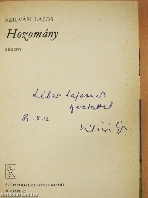 Hozomány (dedikált példány)