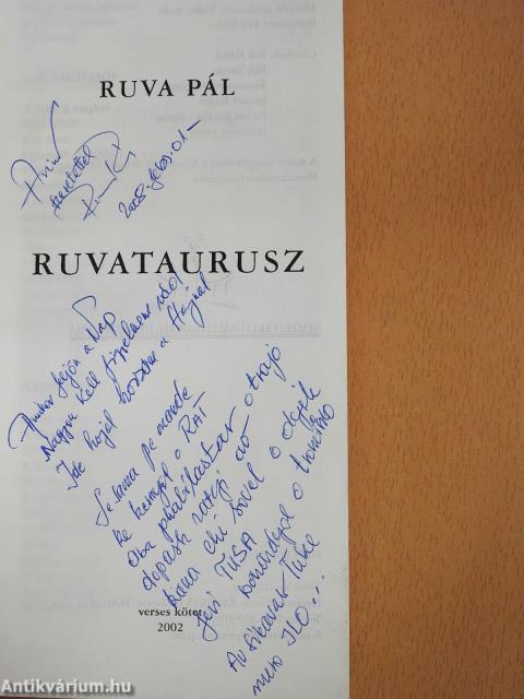 Ruvataurusz (dedikált példány)