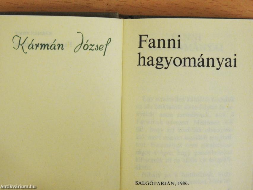 Fanni hagyományai (minikönyv)