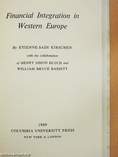 Financial Integration in Western Europe