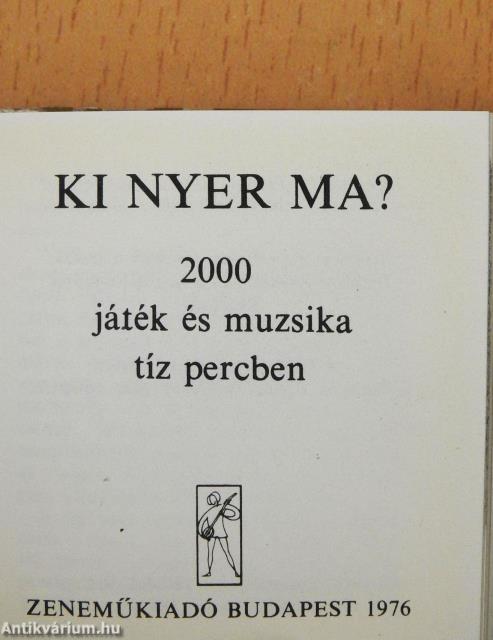 Ki nyer ma? (minikönyv) (számozott)