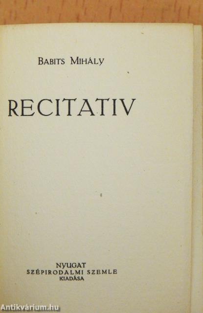 Recitativ (minikönyv)