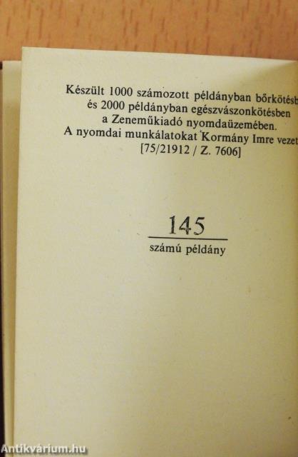 Magyar zeneműkiadás 1850-1975 (minikönyv) (számozott)