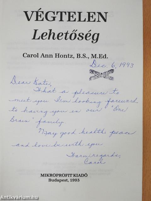 Végtelen lehetőség (dedikált példány)