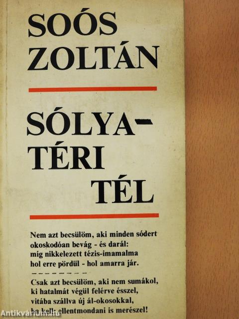 Sólyatéri tél (dedikált példány)