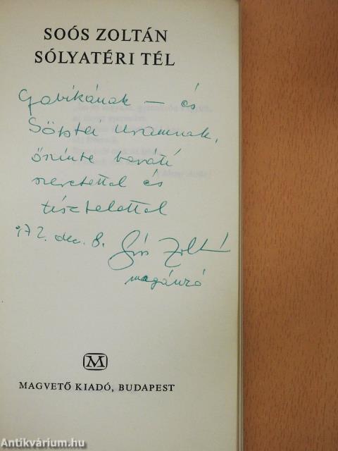 Sólyatéri tél (dedikált példány)