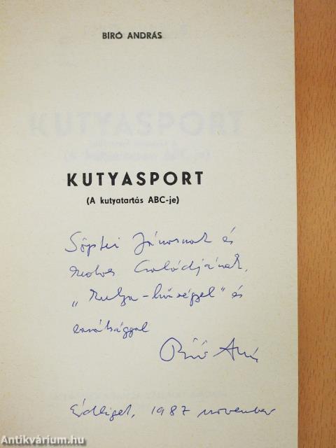 Kutyasport (dedikált példány)