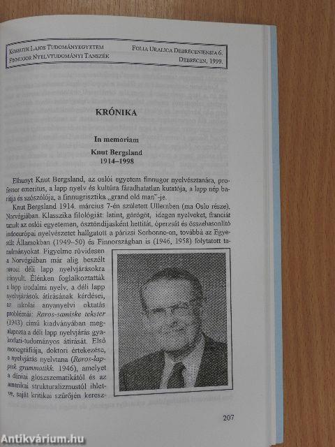 Folia Uralica Debreceniensia 6.