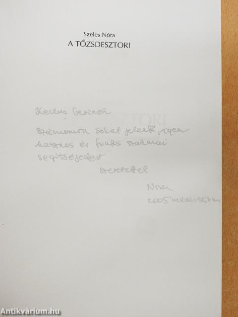 A tőzsdesztori (dedikált példány)