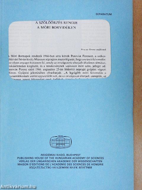 A szőlőőrzés rendje a móri borvidéken