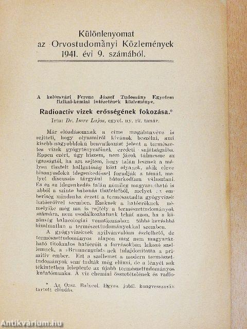 Radioactiv vizek erősségének fokozása