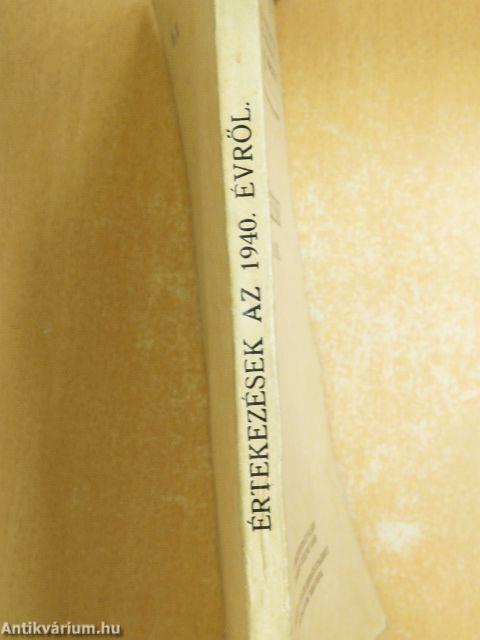 Értekezések az 1940. évről