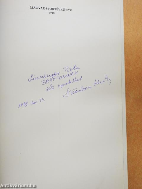 Magyar Sportévkönyv 1998 (dedikált példány)