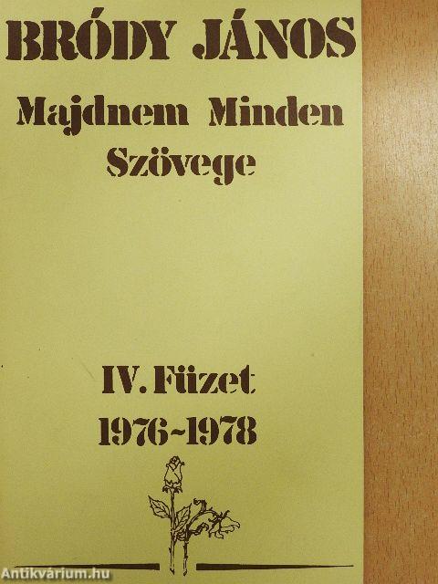 Bródy János Majdnem Minden Szövege IV.