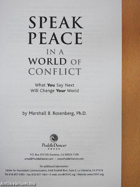 Speak Peace in a World of Conflict