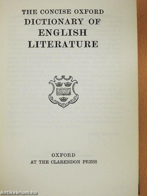 The Concise Oxford Dictionary of English Literature