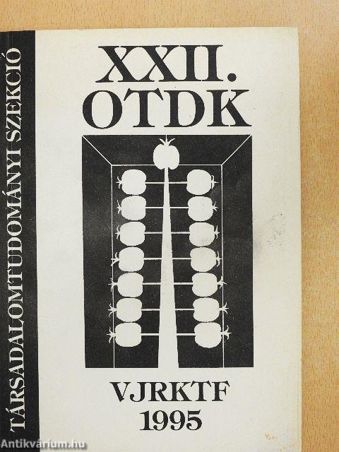 XXII. OTDK Társadalomtudományi szekció