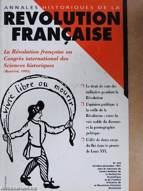 Annales Historiques de la Revolution Francaise Octobre-Décembre 1997
