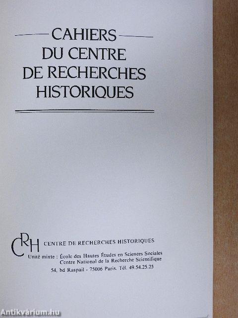 Cahiers du Centre de Recherches Historiques Avril 1989