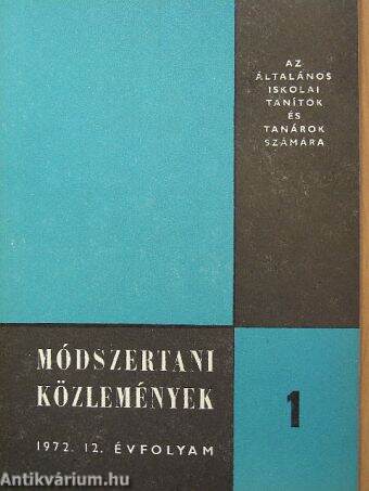 Módszertani Közlemények 1972/1.