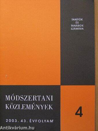 Módszertani közlemények 2003/4.