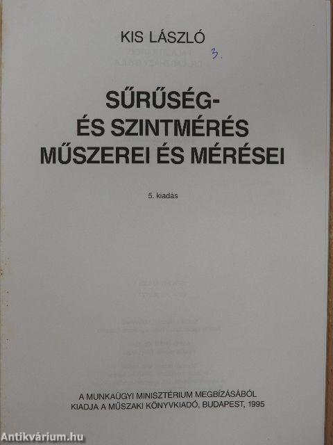 Sűrűség- és szintmérés műszerei és mérései