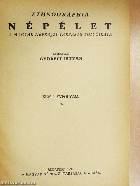 Ethnographia - Népélet 1937-1938/1-4.