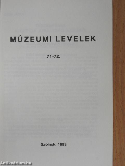 Múzeumi levelek 71-72.