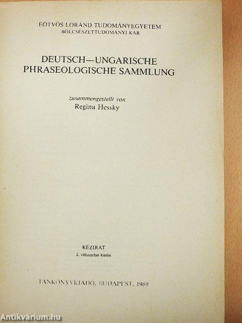 Deutsch-Ungarische phraseologische sammlung