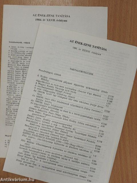 Az ének-zene tanítása 1984. (nem teljes évfolyam), 1985/1-6.