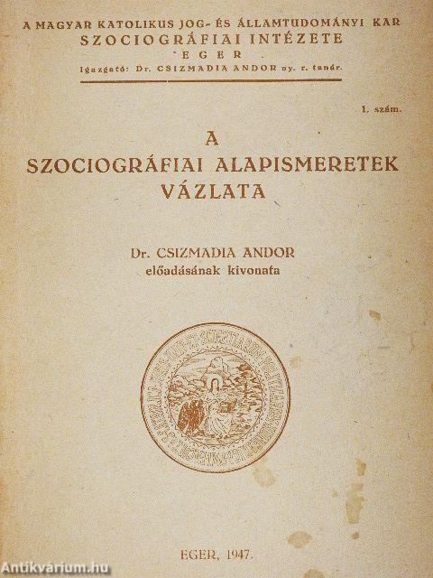 A szociográfiai alapismeretek vázlata