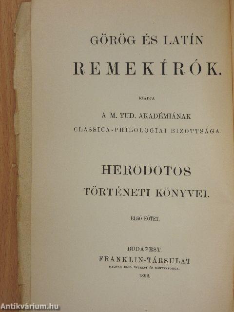 Herodotos történeti könyvei I-III.