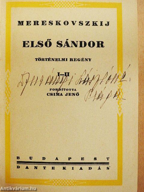 Első Sándor I-II.