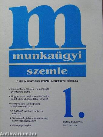 Munkaügyi Szemle 1995. (nem teljes évfolyam)