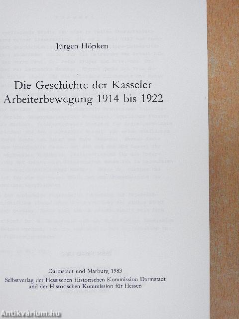 Die Geschichte der Kasseler Arbeiterbewegung 1914 bis 1922