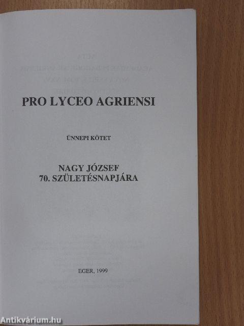 Pro Lyceo Agriensi
