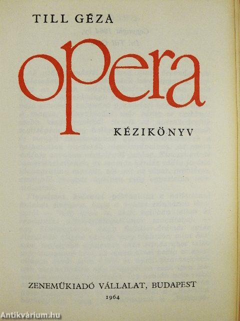 Opera kézikönyv