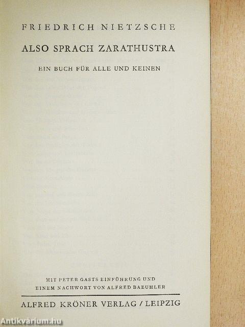 Also sprach Zarathustra