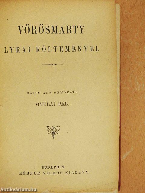 Vörösmarty összes müvei I-VI.