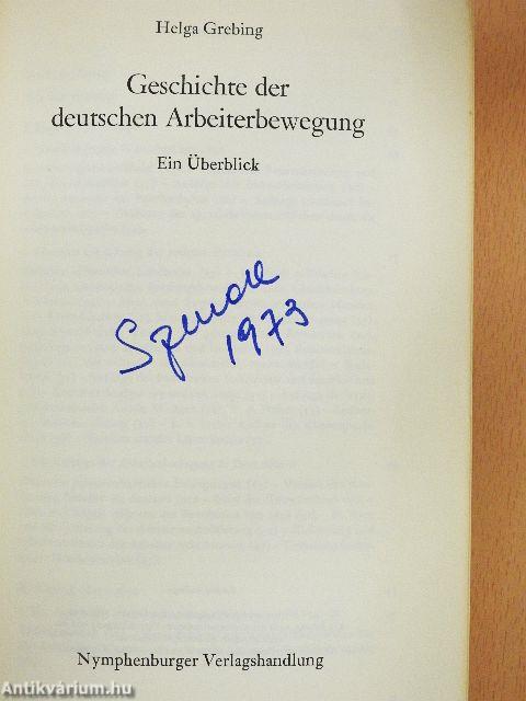 Geschichte der deutschen Arbeiterbewegung