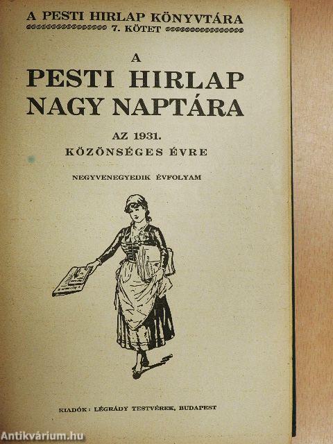 A Pesti Hirlap Nagy Naptára az 1931. közönséges évre