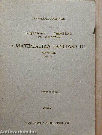 A matematika tanítása III.